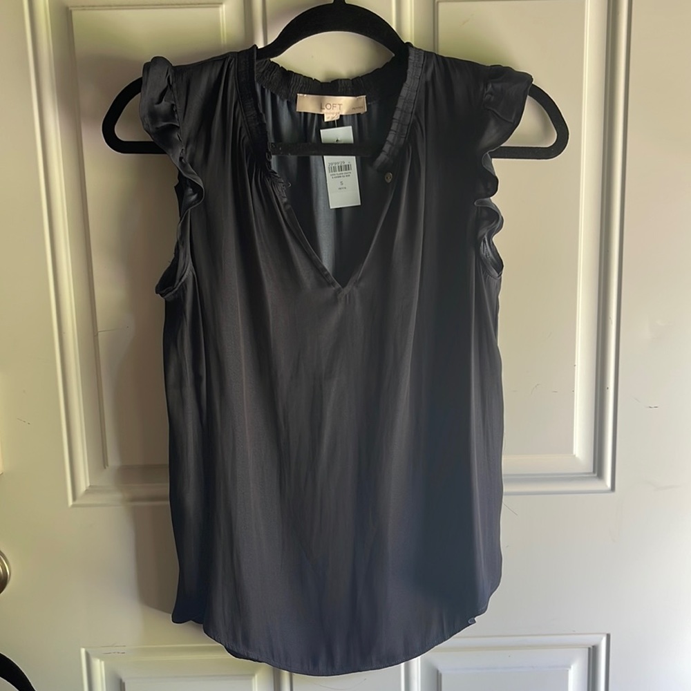 Loft navy top, small petite NWT